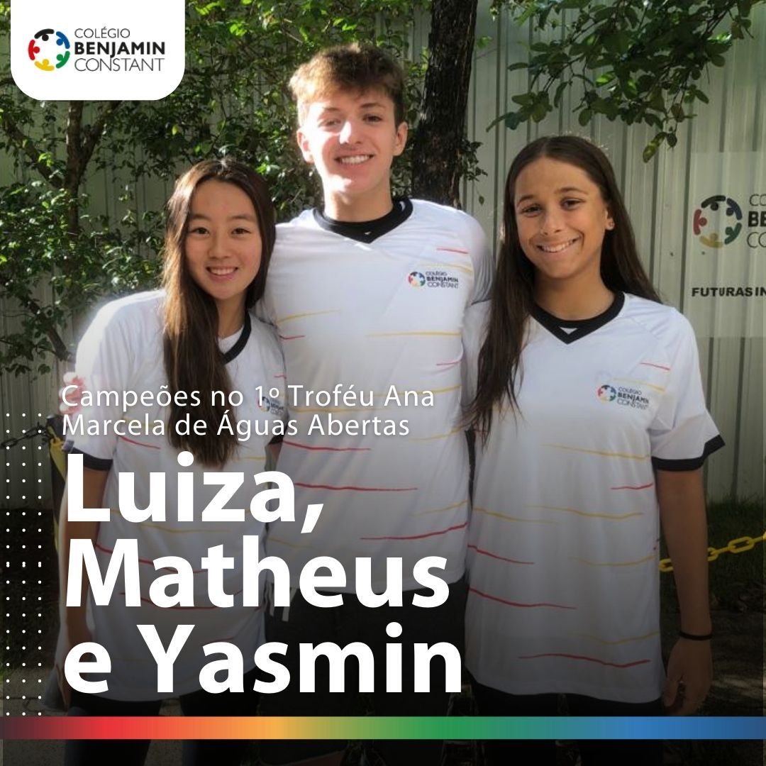Matheus, Yasmin e Luiza - Campeões no 1º Troféu Ana Marcela de Águas Abertas